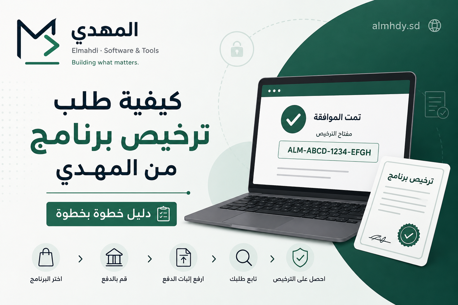 كيفية طلب ترخيص برنامج من المهدي